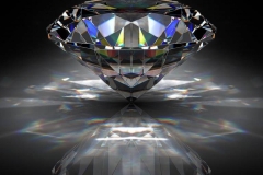 Brilliant diamond on black surface